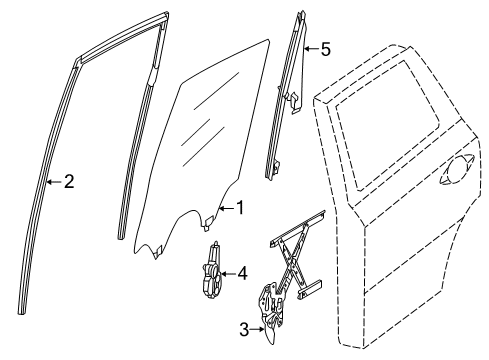 2020 Nissan Pathfinder Corner Assy-Rear Door,LH Diagram for 82235-3KA0C