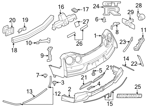 2024 Nissan GT-R FACE REAR BUMPR Diagram for HEM22-6HW2H