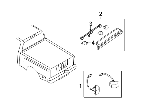 2020 Nissan Frontier High Mounted Stop Lamp, License Lamps Diagram