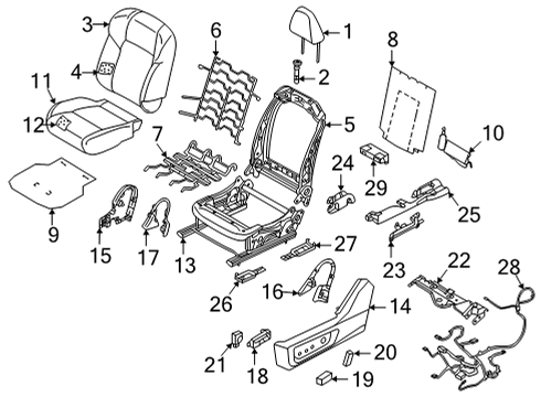 Headrest Assy-Front Seat Diagram for 86400-6RE0A