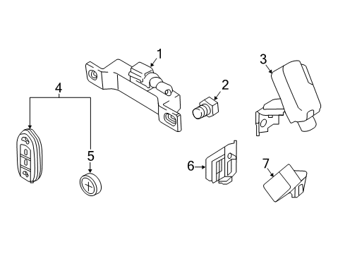 2021 Nissan Titan Keyless Entry Components Diagram