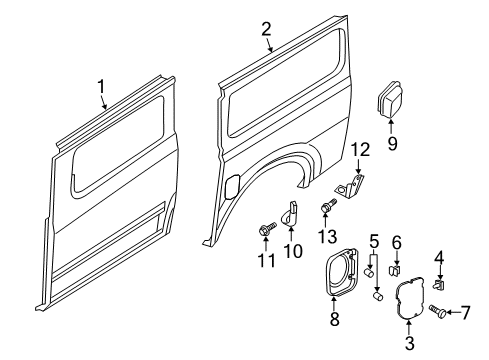 2020 Nissan NV Side Panel & Components, Exterior Trim Diagram 4