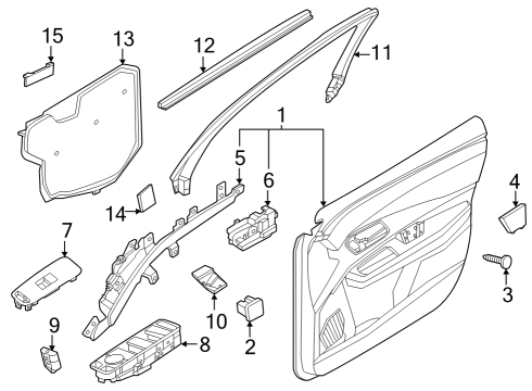 2023 Nissan ARIYA SWITCH ASSY-POWER WINDOW,MAIN Diagram for 25401-5MP0A