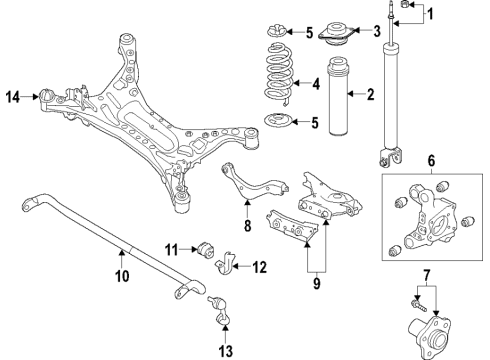 2022 Nissan Altima Rear Suspension, Lower Control Arm, Upper Control Arm, Stabilizer Bar, Suspension Components Diagram 6