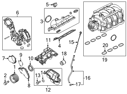 2021 Nissan NV Engine Parts, Mounts, Cylinder Head & Valves, Camshaft & Timing, Variable Valve Timing, Oil Cooler, Oil Pan, Oil Pump, Crankshaft & Bearings, Pistons, Rings & Bearings Diagram 1