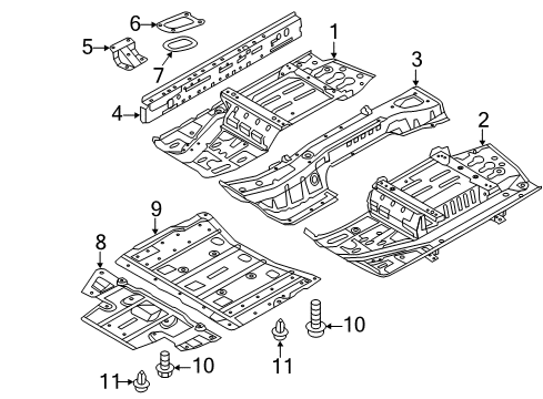 2012 Nissan Leaf Cover-Engine Diagram for 74811-3NA0B