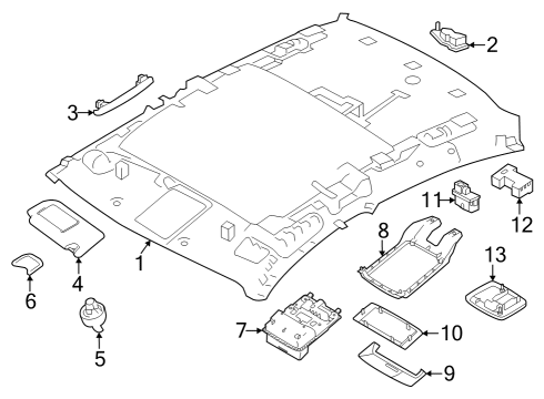 2021 Nissan Altima Interior Trim - Roof Diagram 1