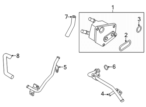 2022 Nissan Rogue OIL COOLER ASSY-AUTO TRANSMISSION Diagram for 21606-X270A