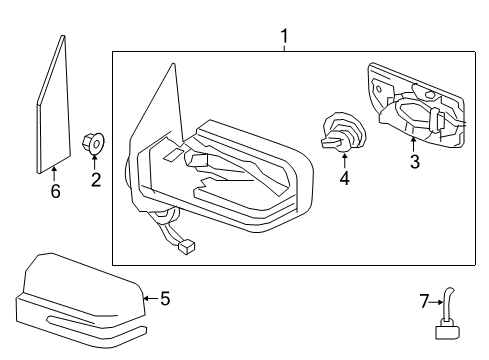 2021 Nissan Titan Outside Mirrors Diagram 2