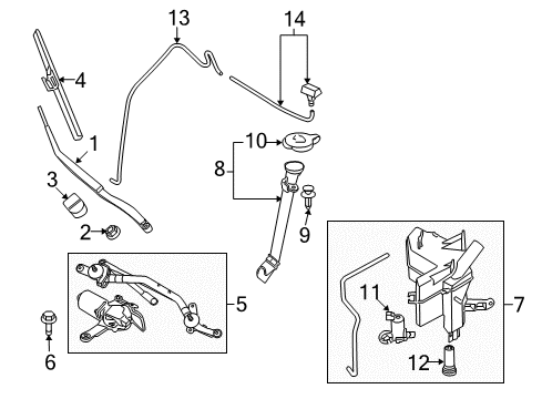 2021 Nissan Murano Wiper & Washer Components Diagram 2