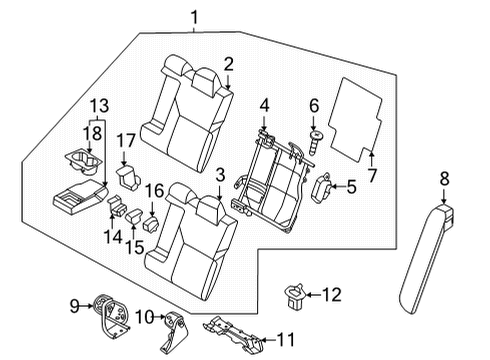 2021 Nissan Versa Rear Seat Components Diagram 2