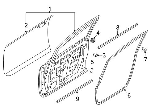 2021 Nissan Leaf Door & Components Diagram 1