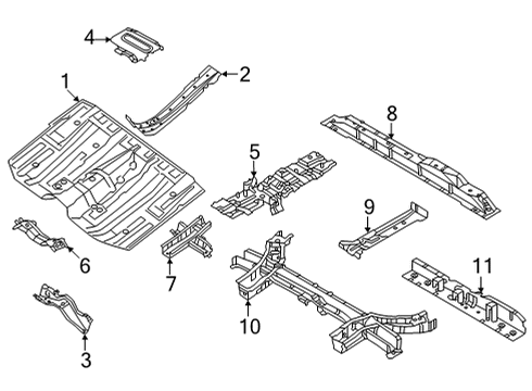 2022 Nissan Pathfinder Member Assy-Cross,3rd Diagram for G5430-6SAMA