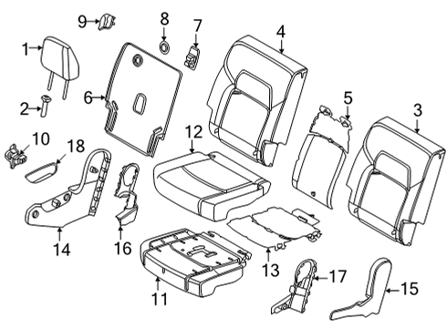 2022 Nissan Pathfinder Pad Assy-Cushion,Rear Seat RH Diagram for 88311-6TA1A