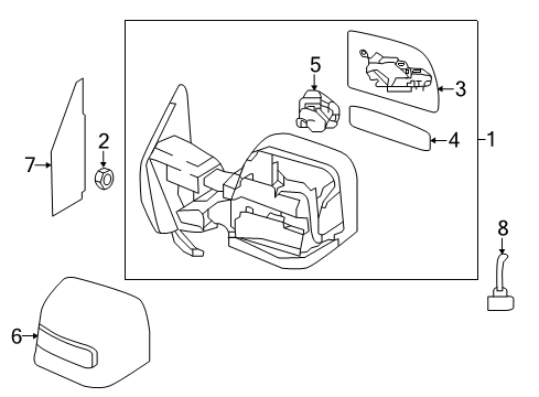 2021 Nissan Titan Outside Mirrors Diagram 1