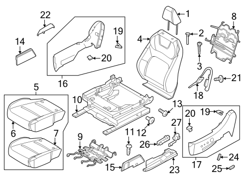 2023 Nissan ARIYA HOLDER ASSY-HEADREST,LOCK Diagram for 87602-5MP0A