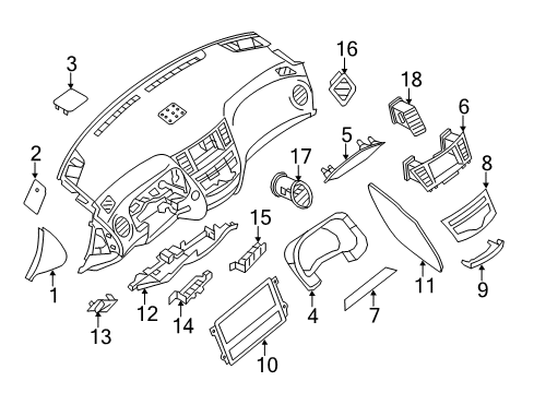 2020 Nissan Pathfinder Cluster & Switches, Instrument Panel Diagram 3