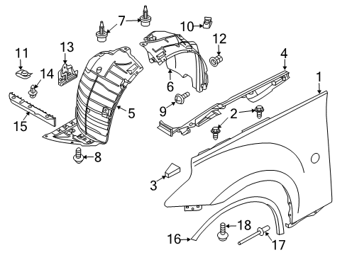 2020 Nissan 370Z Fender & Components Diagram