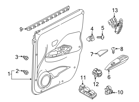 2021 Nissan Kicks Interior Trim - Front Door Diagram