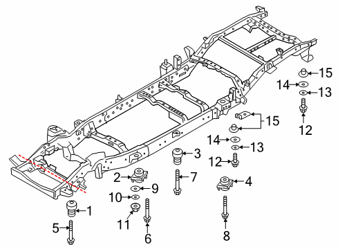 2017 Nissan Titan SHIM-REAR BODY MOUNTING Diagram for 95182-EB70A