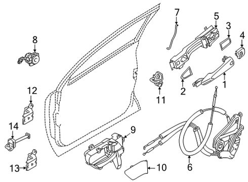 2022 Nissan Pathfinder Motor Assy-Regulator,RH Diagram for 80750-6TA0A