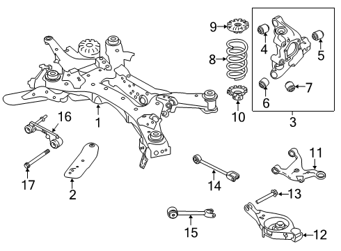 2022 Nissan Altima Rear Suspension, Lower Control Arm, Upper Control Arm, Stabilizer Bar, Suspension Components Diagram 3