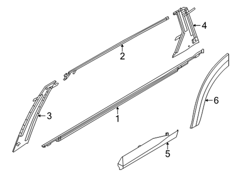 2023 Nissan Pathfinder MOULDING-REAR DOOR OUTSIDE,RH Diagram for 82820-9A40A