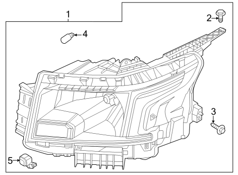 2024 Nissan Frontier Headlamp Components Diagram