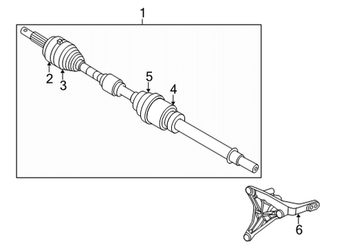 2021 Nissan Rogue Drive Axles - Front Diagram 3