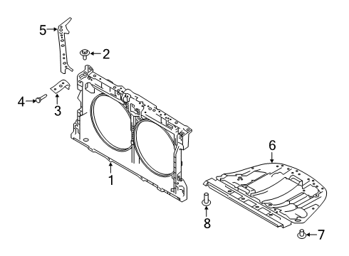 2021 Nissan Altima Radiator Support, Splash Shields Diagram