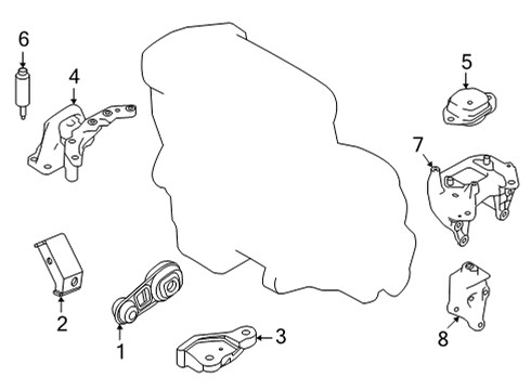 2021 Nissan Sentra Engine & Trans Mounting Diagram