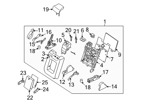 Back Assy-Rear Seat,Center Diagram for 88610-EA202