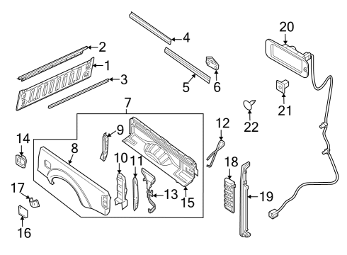 2022 Nissan Frontier Front & Side Panels Diagram 2