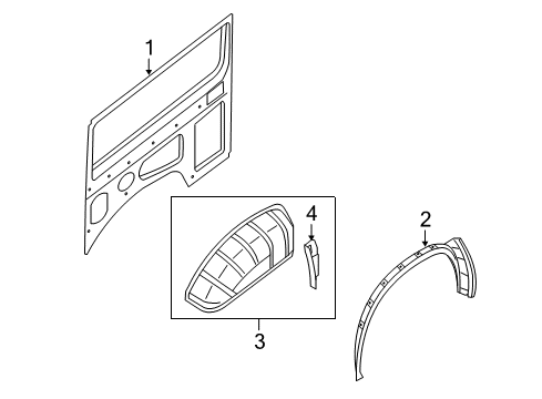 2021 Nissan NV 3500 Inner Structure - Side Panel Diagram 1