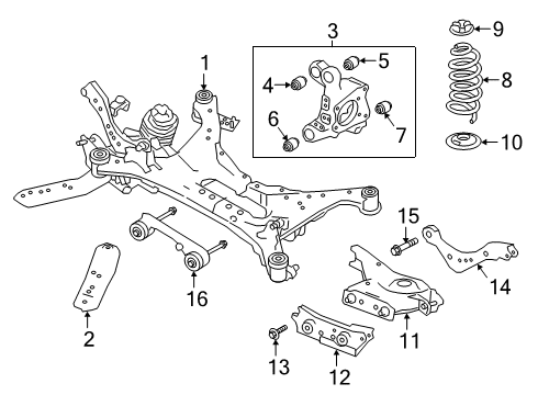 2022 Nissan Altima Rear Suspension, Lower Control Arm, Upper Control Arm, Stabilizer Bar, Suspension Components Diagram 4