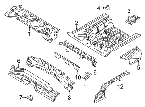 2021 Nissan Versa Rear Floor & Rails Diagram