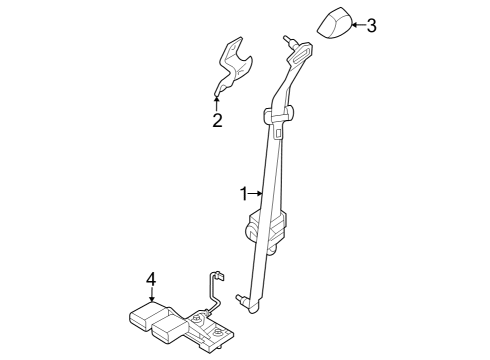 2024 Nissan Frontier Rear Seat Belts Diagram 2