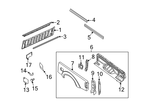 2021 Nissan Frontier Front & Side Panels Diagram 1