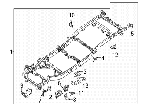 2024 Nissan Frontier BRACKET-CAB MOUNTING,3RD Diagram for 95132-9BU0B