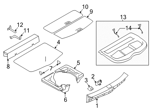 2021 Nissan Rogue Sport Interior Trim - Rear Body Diagram