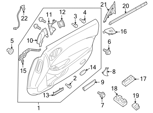 2023 Nissan Z SWITCH ASSY-POWER WINDOW,MAIN Diagram for 25401-6GP1A