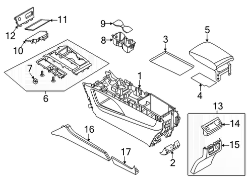 2024 Nissan Pathfinder Holder Assy-Cup Diagram for 96964-6TA0A