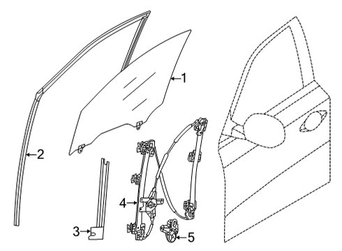 2022 Nissan Pathfinder Regulator Assy-Door Window,LH Diagram for 80721-6TA0A