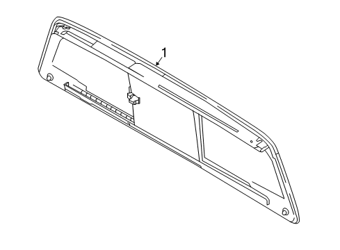 2021 Nissan Titan Glass & Hardware - Back Glass Diagram 1