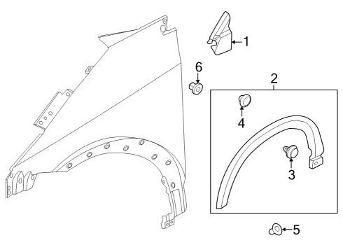 2023 Nissan ARIYA Exterior Trim - Fender Diagram