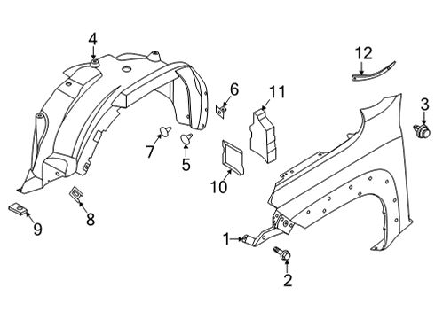 2024 Nissan Frontier Fender & Components Diagram