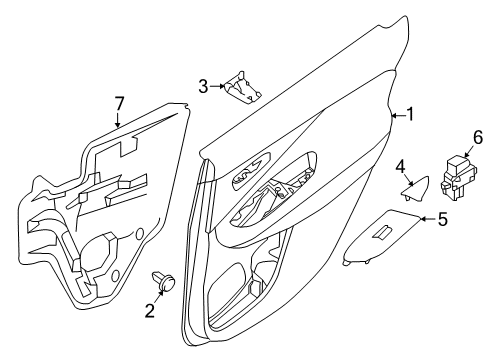 2021 Nissan Murano Interior Trim - Rear Door Diagram