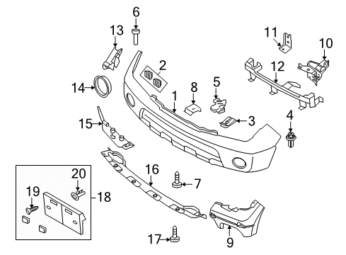 2021 Nissan Frontier Bumper & Components - Front Diagram