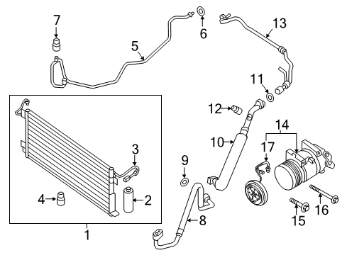 2021 Nissan Titan A/C Condenser, Compressor & Lines Diagram