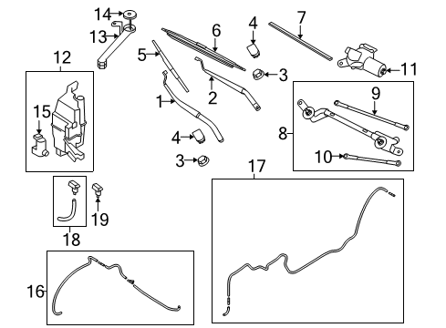 2020 Nissan Rogue Wiper & Washer Components Diagram 2